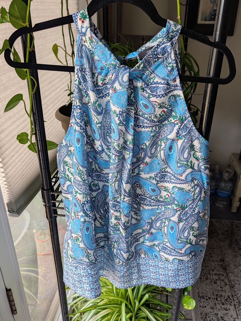 Blue Paisley Halter Top SZ L